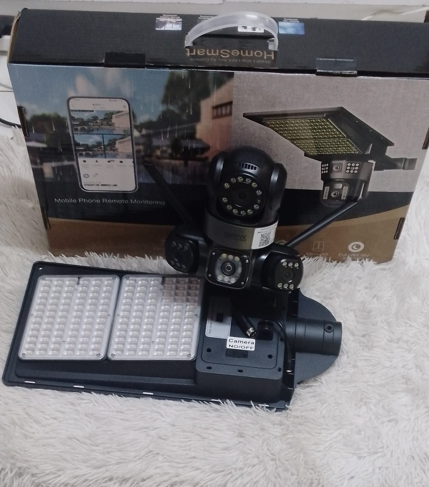 Solguard Floodlight Triple Lens Security Camera for outdoor surveillance in Kenya